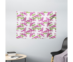 Spring Romance Flowers Bloom Wide Tapestry