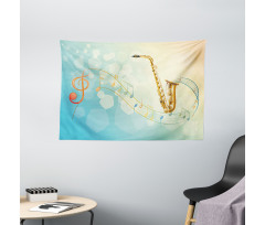 Musical Notes Vibes Wide Tapestry