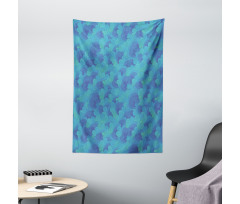 Doodle Ocean Sky Clouds Tapestry