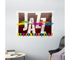 Jazz Performers Retro Wide Tapestry
