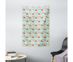 Cartoon Style Polka Dotted Tapestry