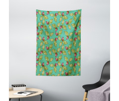 Jungle Acorns and Oak Leaves Tapestry