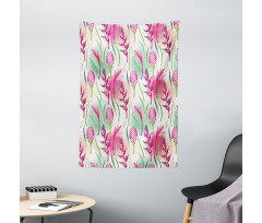 Tropic Flowers Paint Blots Tapestry