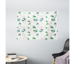 Doodle Style Woodland Items Wide Tapestry