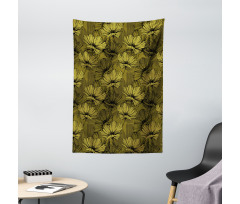 Fowers in Earth Tones Art Tapestry