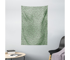 Botanical Elements Flowers Tapestry