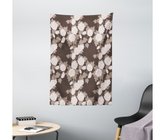 Top View Abstract Blossoms Tapestry