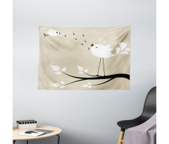 2 Birds on a Branch Wide Tapestry