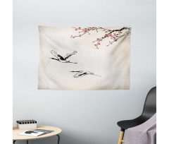 Cherry Trees in Spring Wide Tapestry