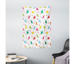 Heart Branches Colorful Tapestry