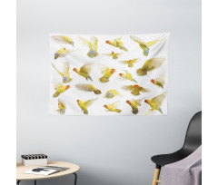 Peach Face Love Birds Wide Tapestry