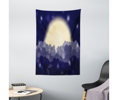 Cloudy Sky View at Night Tapestry