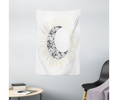 Crescent with Roses Art Tapestry