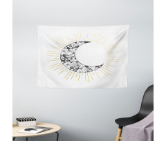 Crescent with Roses Art Wide Tapestry