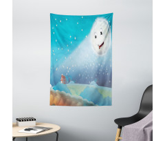 Cartoon Lunar Smiling Tapestry