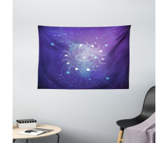 Mystic Eye and Ornaments Art Wide Tapestry