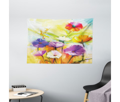 Vivid Gerbera Bloom Spring Wide Tapestry