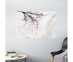Cherry Blossom Flower Wide Tapestry