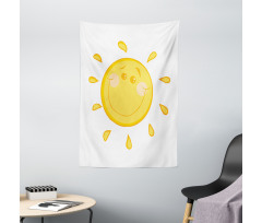 Simple Happy Sun Character Tapestry