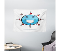 Scientific Cheerful Particle Wide Tapestry