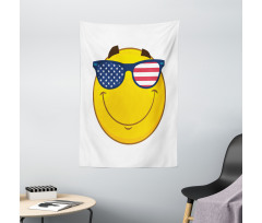 USA-Themed Emoji Sun Face Tapestry