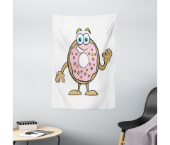 Waving Donut with Sprinkles Tapestry