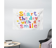 Start the Day with a Smile Wide Tapestry