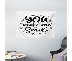 Hand Drawn You Make Me Smile Wide Tapestry