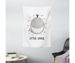 Big Mouth Little Whale Design Tapestry