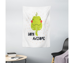 Encouraging Iguana Portrait Tapestry