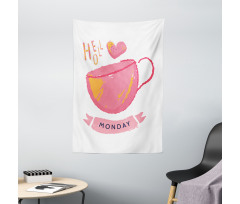 Hello Monday Text and a Mug Tapestry