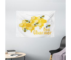 Bee Charmer Lettering Wide Tapestry