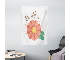 Bee-utiful Floral Scene Tapestry