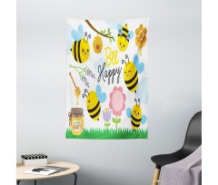 Bee Happy Spring Garden Tapestry