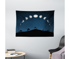Lunar Phases and Stars Hill Wide Tapestry