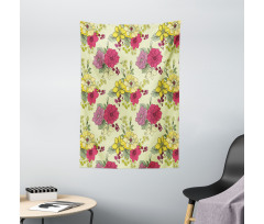 Naive Nature  Flowers Art Tapestry