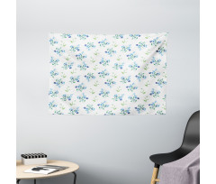 Flowers Forget Me Nots Art Wide Tapestry