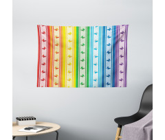 Stripe Rainbow Pattern Wide Tapestry