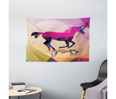 Geometric Horse Animal Wide Tapestry