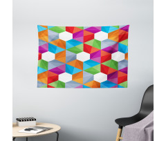 Retro Mosaic Triangle Wide Tapestry