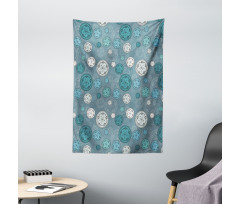 Circles Flowers Graphic Tapestry