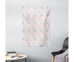 Flying Bird Branches Graphic Tapestry