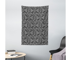 Monochrome Triskelion Art Tapestry