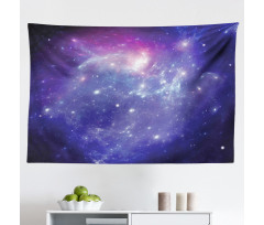 Gökyüzü Mikrofiber Geniş Duvar Halısı Mavi Nebula Desenli