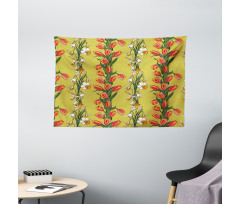 Tulips and Daffodils Pattern Wide Tapestry