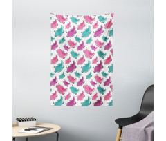 Hand Drawn Watercolor Effect Tapestry