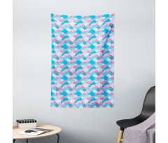 Childish Style Rain Clouds Tapestry