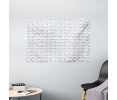 Stripes and Round Blobs Wide Tapestry