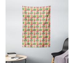 Flamingo in Childish Design Tapestry