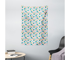 Pastel Big Polka Dots Art Tapestry